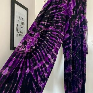 Women's "Cold" Dyed Tie-dye Wide Leg Dance Yoga Pants